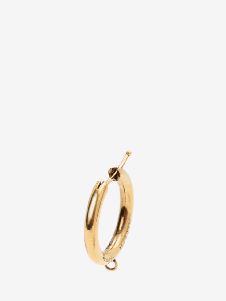 Antique Gold Fashion Alexander McQueen Women's Charm Hoop Earrings
