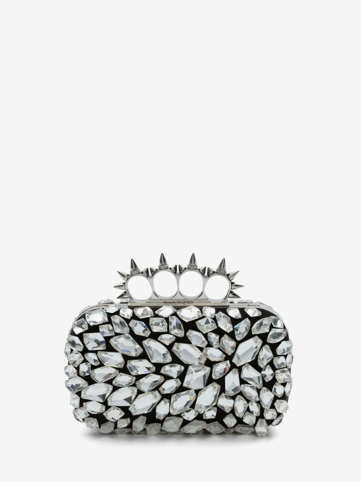 Fashion Alexander McQueen Women's Knuckle Clutch Black