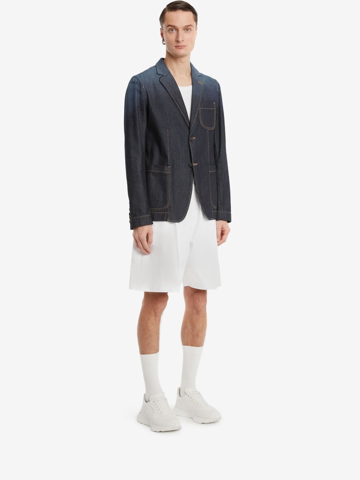 Men's Tailored Denim Jacket Fashion Alexander McQueen Blue