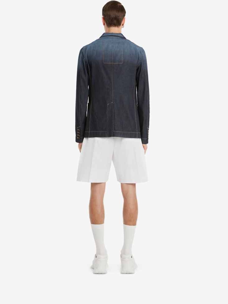 Men's Tailored Denim Jacket Fashion Alexander McQueen Blue