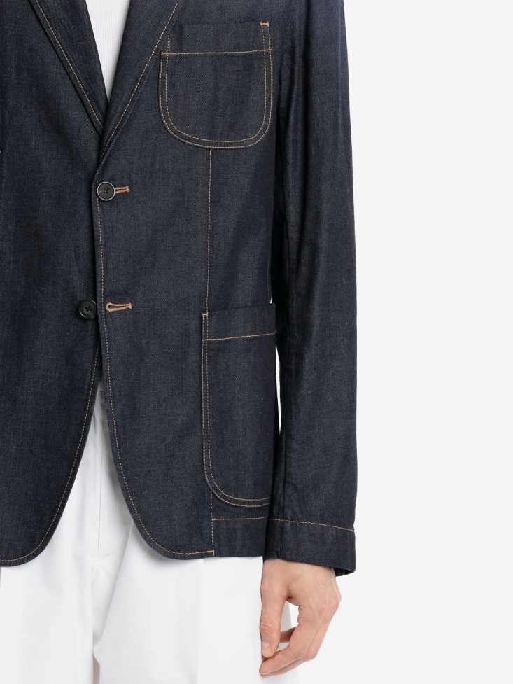 Men's Tailored Denim Jacket Fashion Alexander McQueen Blue