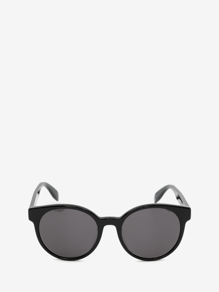 Women's in Graffiti Round Sunglasses Black/Grey Fashion Alexander McQueen