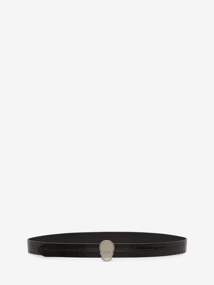 Men's Skull Tag Belt Fashion Alexander McQueen Black