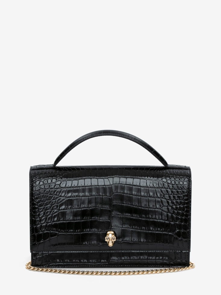 Black Fashion Alexander McQueen Women's Top Handle Skull Bag