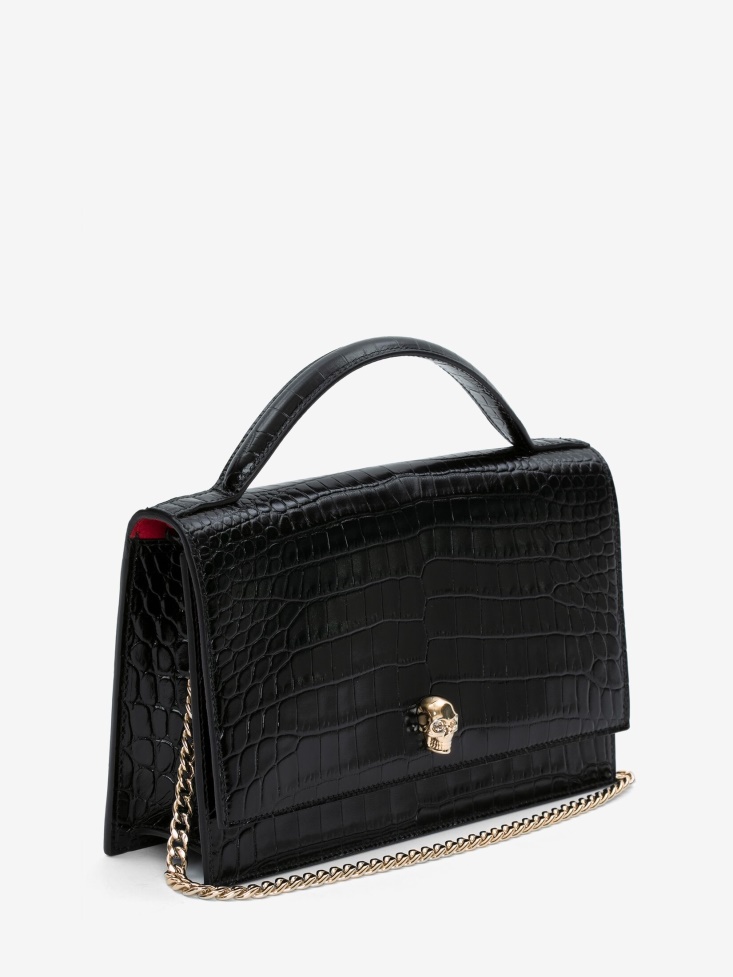 Black Fashion Alexander McQueen Women's Top Handle Skull Bag