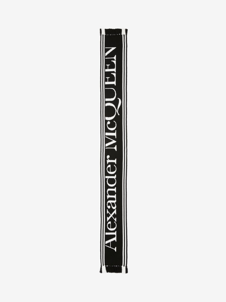 Women's in Knit Scarf Fashion Alexander McQueen Black/Ivory
