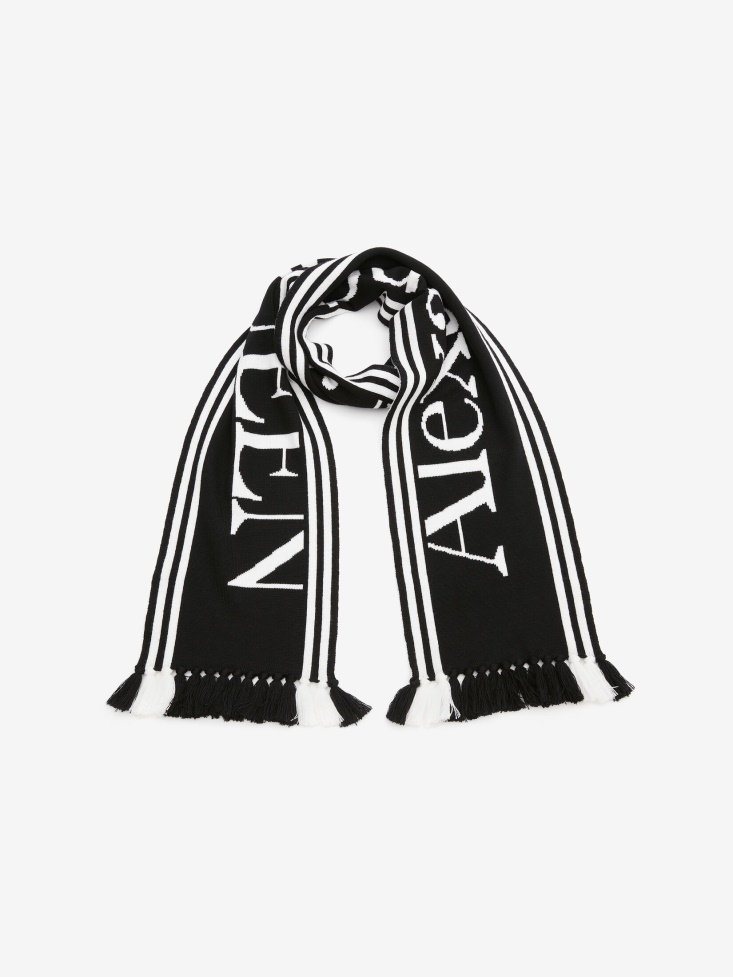 Women's in Knit Scarf Fashion Alexander McQueen Black/Ivory