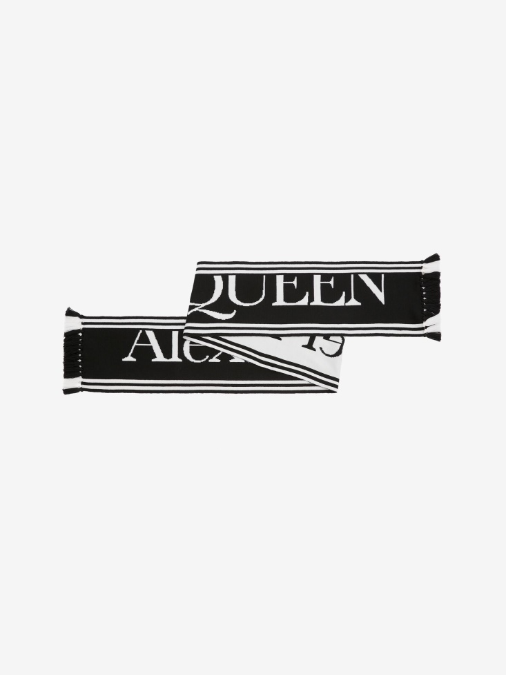 Women's in Knit Scarf Fashion Alexander McQueen Black/Ivory