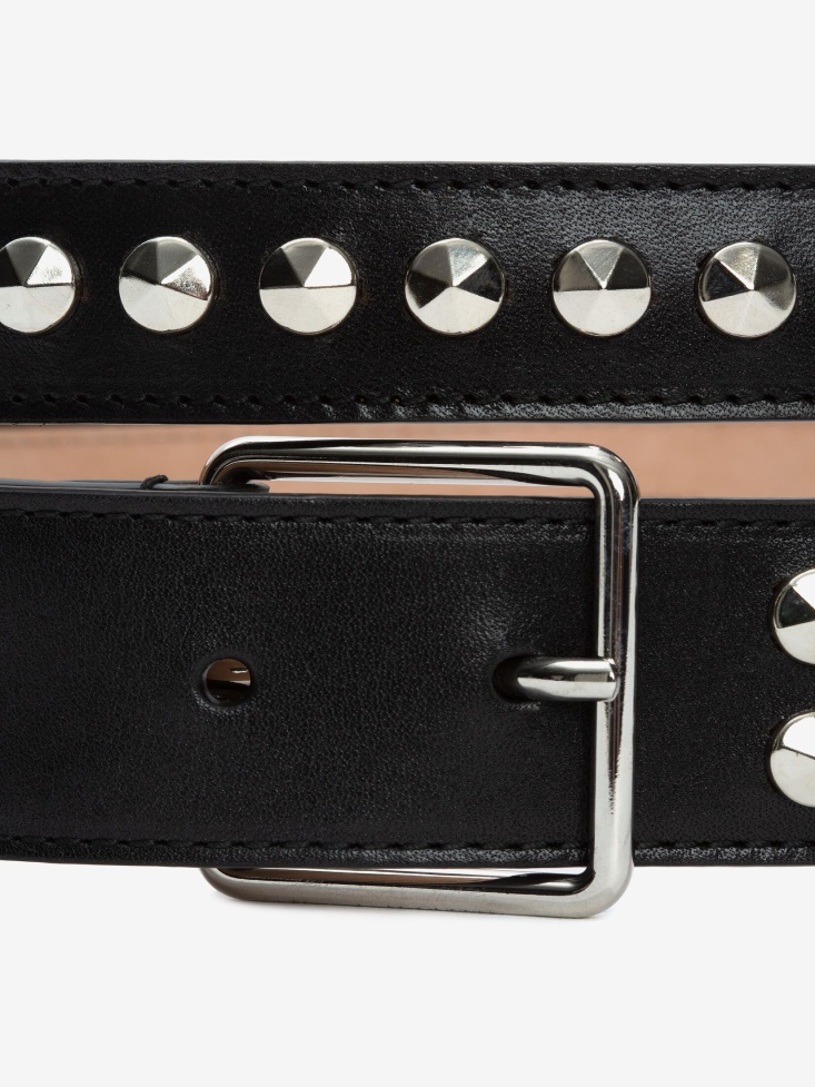 Fashion Alexander McQueen Black Women's Studded Double Belt