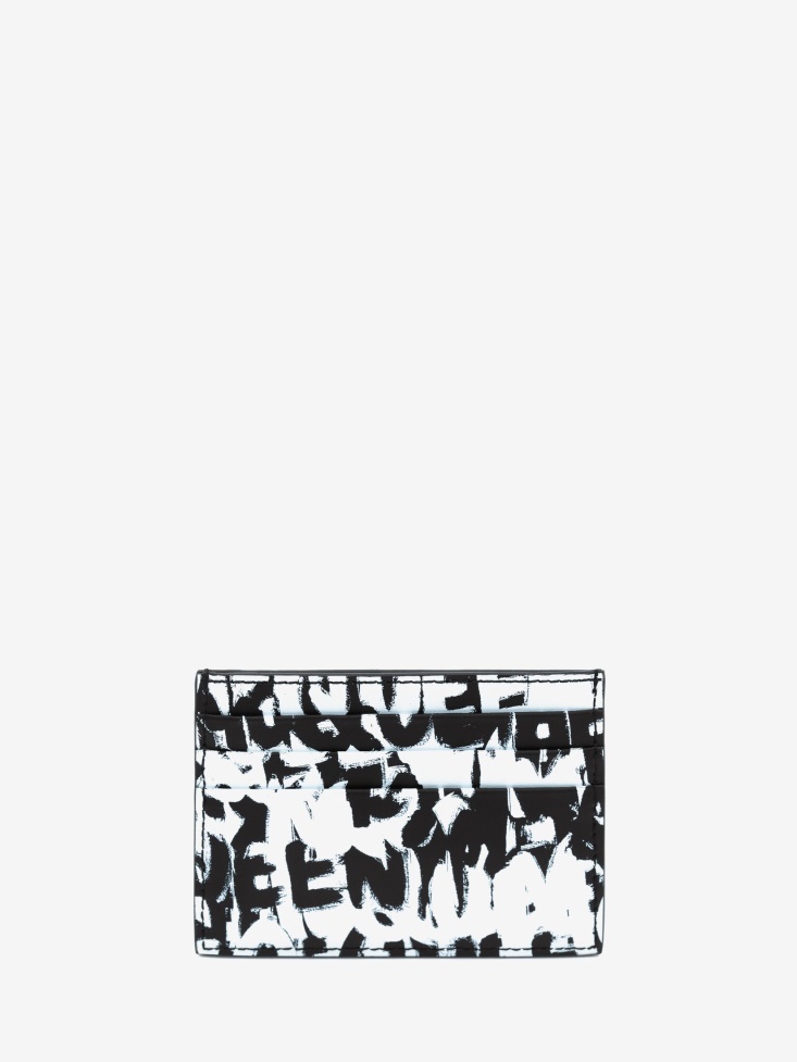 Fashion Alexander McQueen Men's in Graffiti Card Holder Black