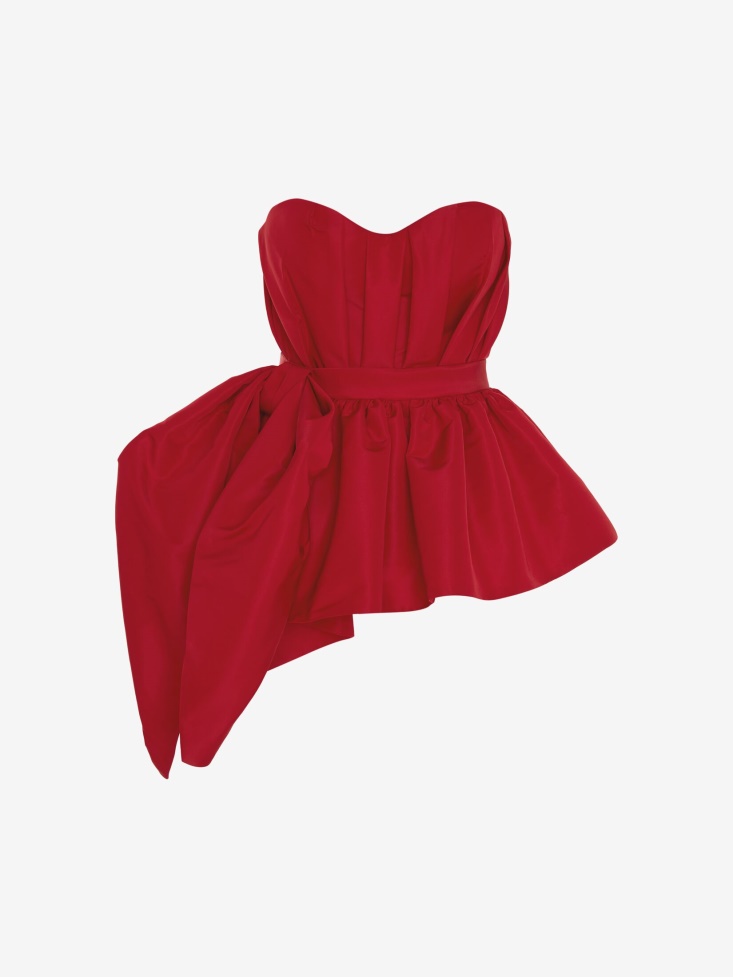 Welsh Red Women's Bustier Peplum Top Fashion Alexander McQueen