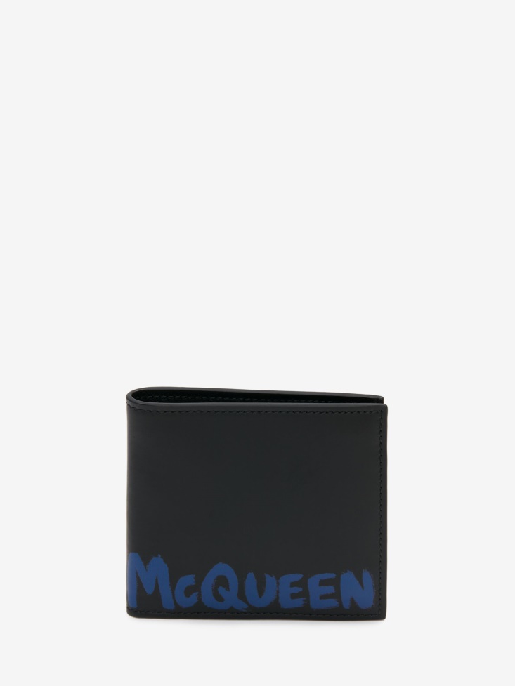 Men's in Graffiti Billfold Wallet Fashion Alexander McQueen Black