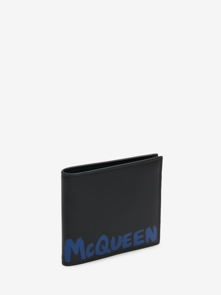 Men's in Graffiti Billfold Wallet Fashion Alexander McQueen Black