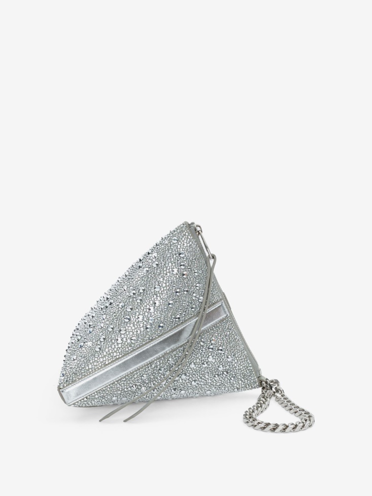 Silver Women's The Curve Pouch Fashion Alexander McQueen