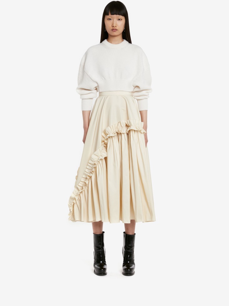 Fashion Alexander McQueen Calico Women's Asymmetric Gathered Skirt