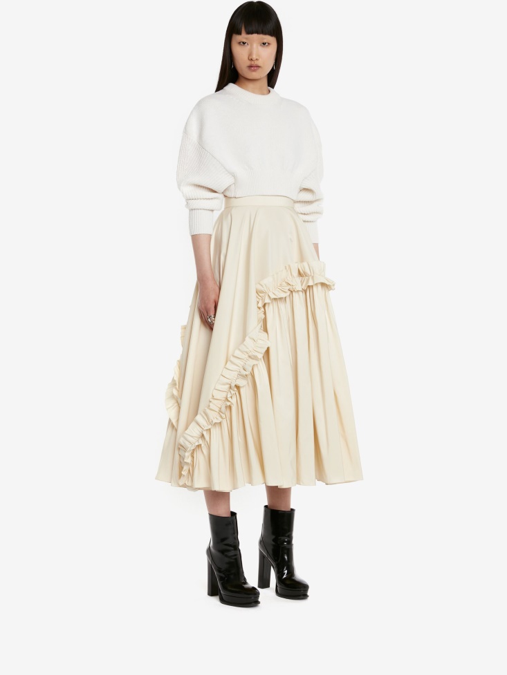 Fashion Alexander McQueen Calico Women's Asymmetric Gathered Skirt