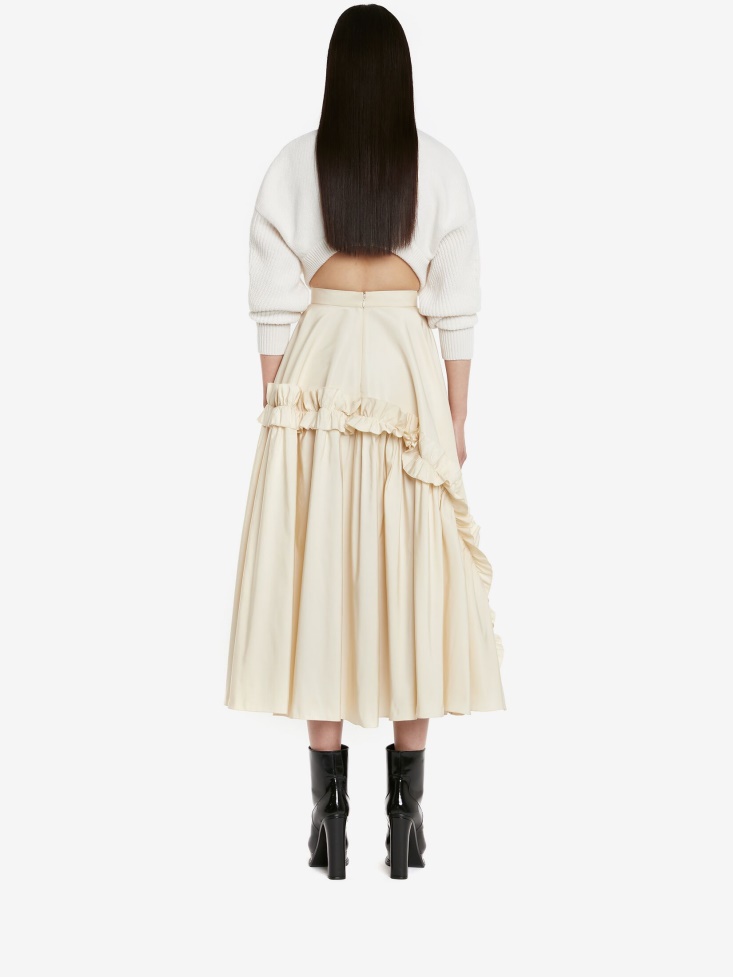 Fashion Alexander McQueen Calico Women's Asymmetric Gathered Skirt