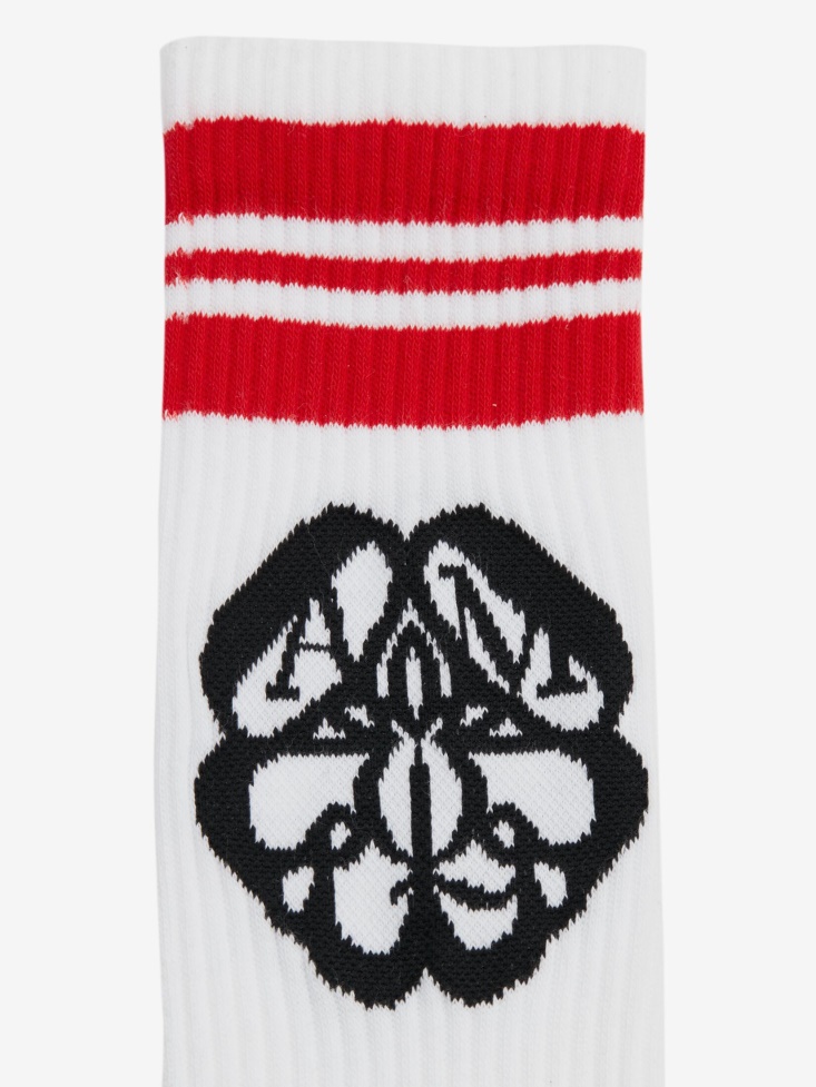 Men's Seal Logo Socks Fashion Alexander McQueen White/Red