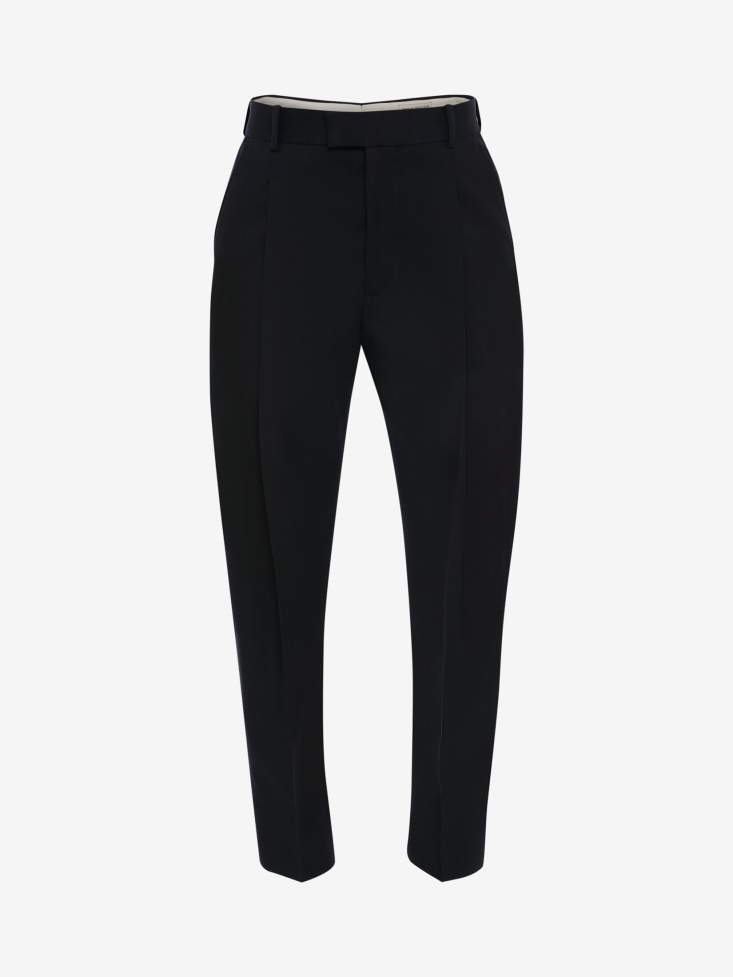 Fashion Alexander McQueen Black Men's Wool Pleat Trousers