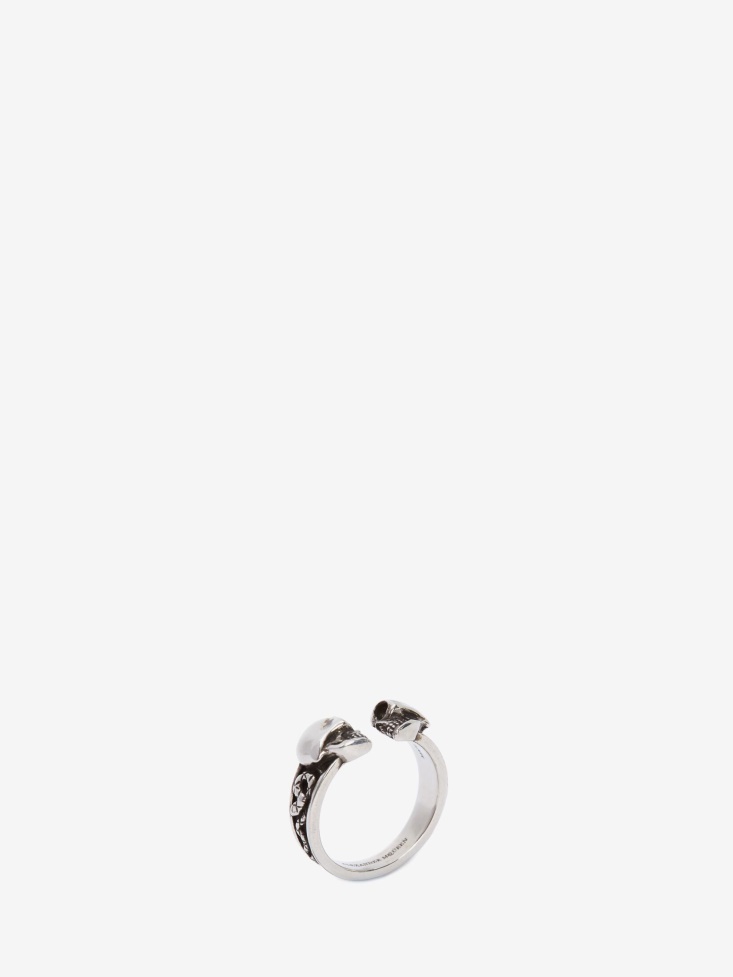 Fashion Alexander McQueen Multicolour Men's Twin Skull Ring