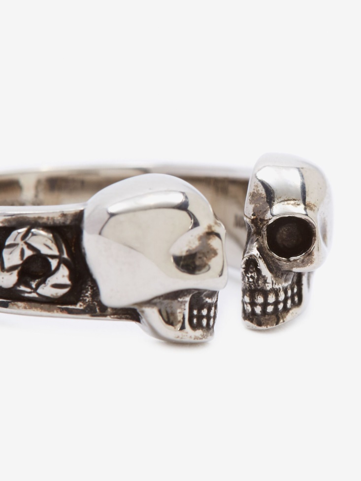 Fashion Alexander McQueen Multicolour Men's Twin Skull Ring