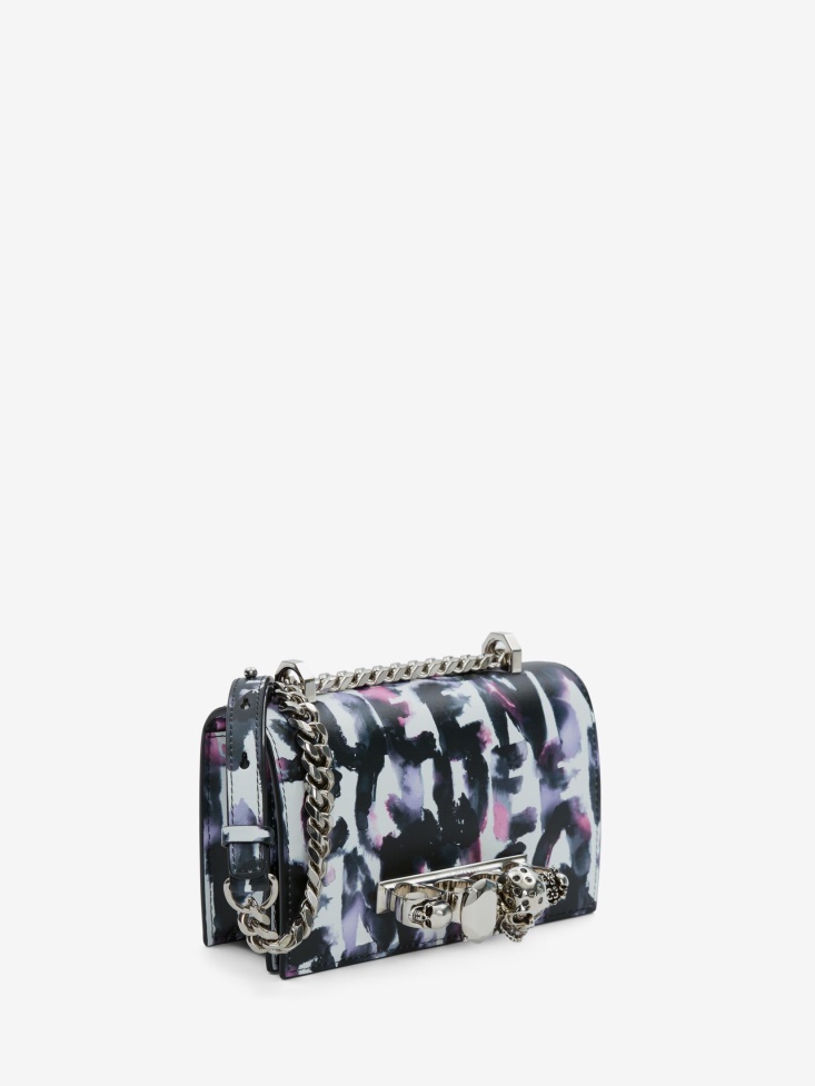 Women's Watercolour Graffiti Mini Jewelled Satchel Fashion Alexander McQueen Multicolor