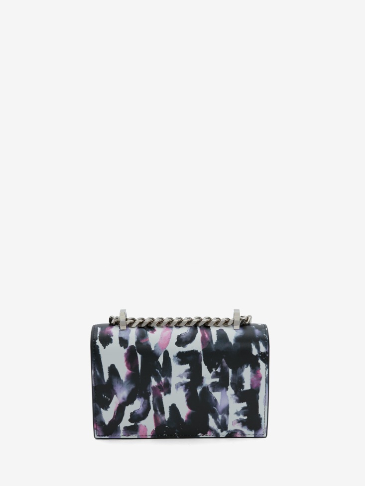 Women's Watercolour Graffiti Mini Jewelled Satchel Fashion Alexander McQueen Multicolor
