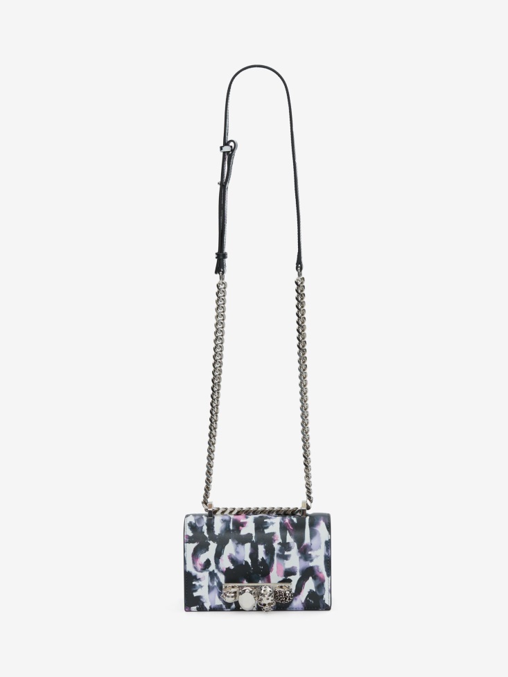 Women's Watercolour Graffiti Mini Jewelled Satchel Fashion Alexander McQueen Multicolor