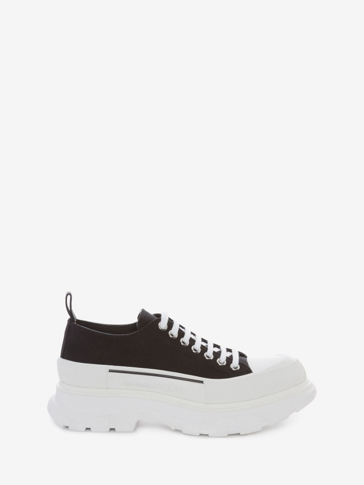 Women's Tread Slick Lace Up Black/White Fashion Alexander McQueen
