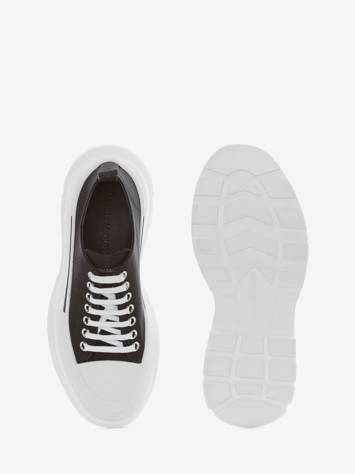 Women's Tread Slick Lace Up Black/White Fashion Alexander McQueen