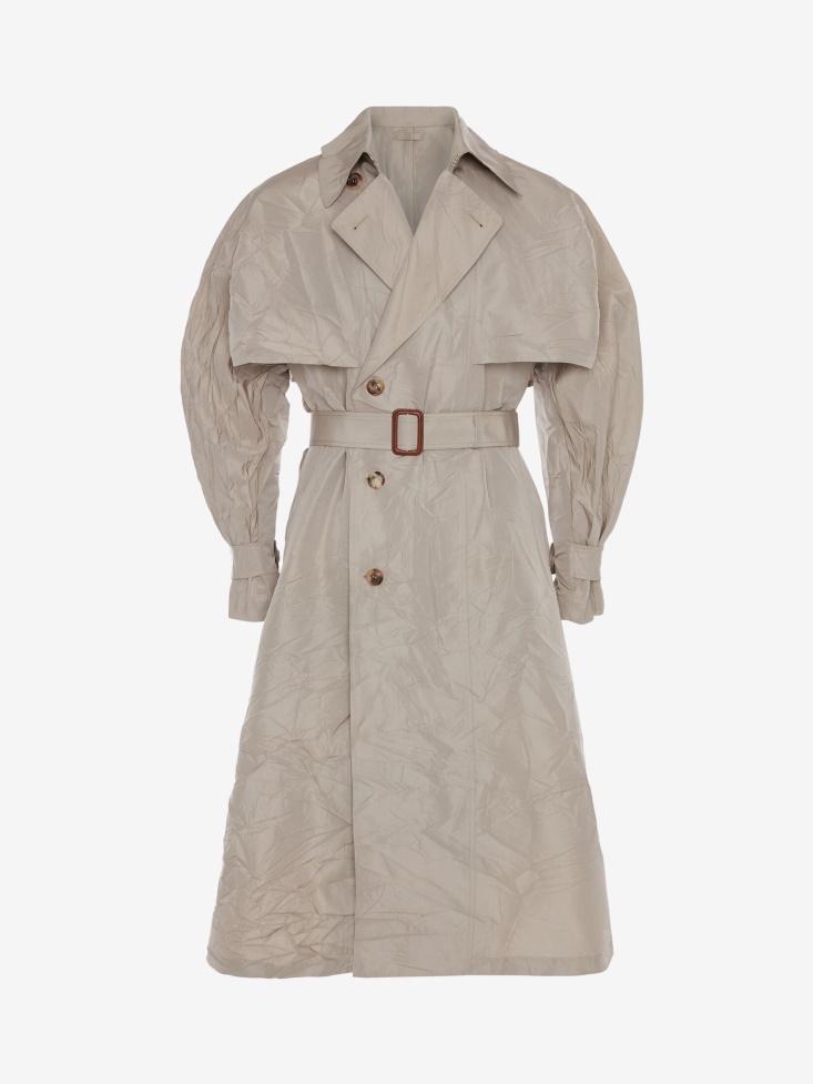 Stone Men's Kimono-Inspired Trench Coat Fashion Alexander McQueen