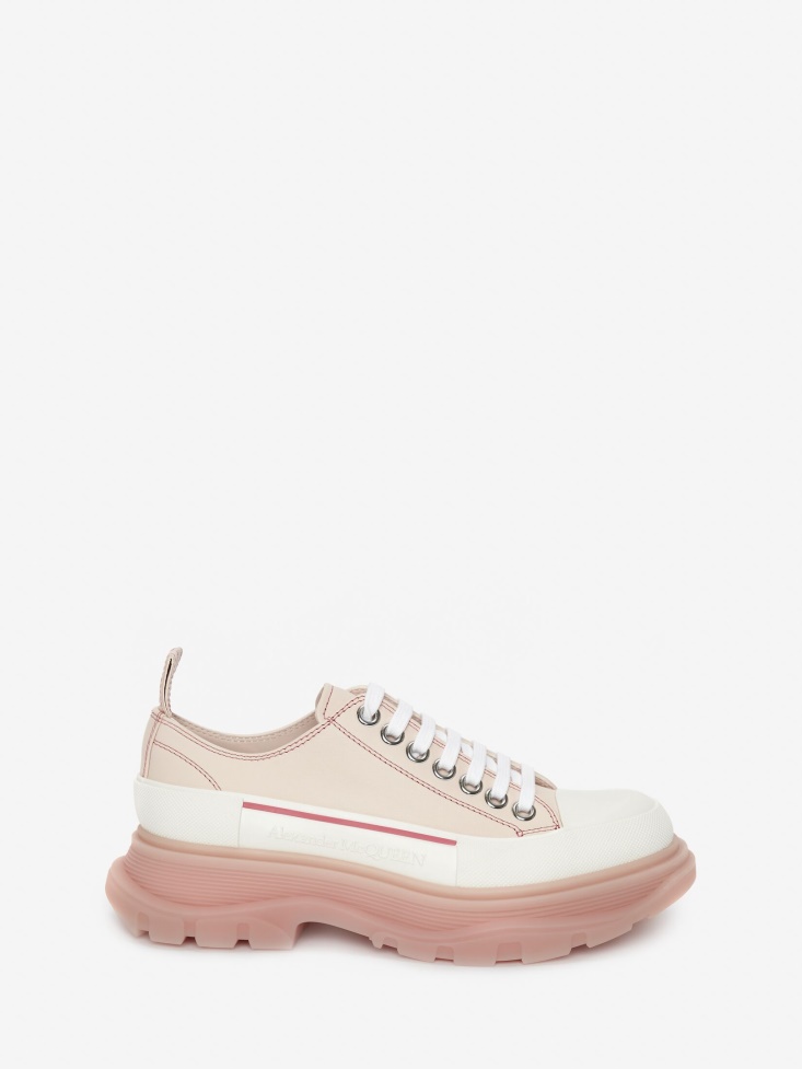 Fashion Alexander McQueen Tea Rose/White Women's Tread Slick Lace Up