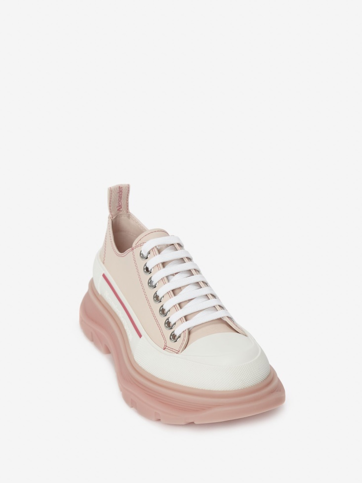 Fashion Alexander McQueen Tea Rose/White Women's Tread Slick Lace Up