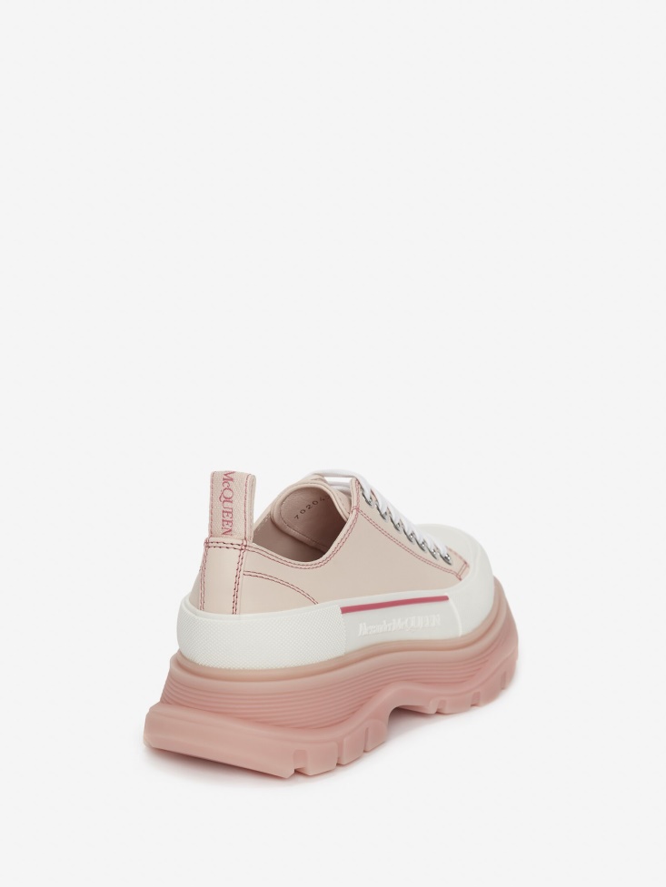 Fashion Alexander McQueen Tea Rose/White Women's Tread Slick Lace Up