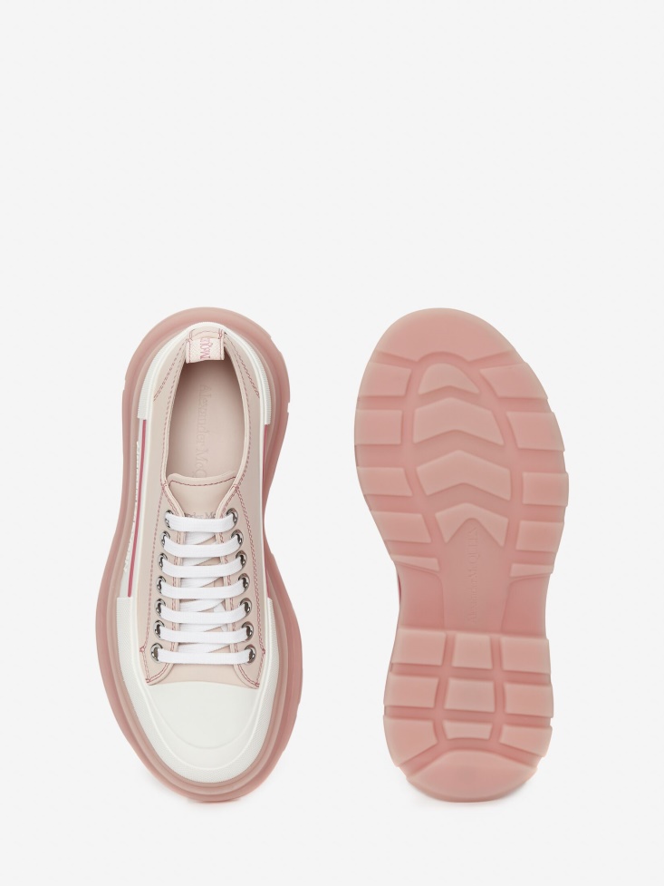 Fashion Alexander McQueen Tea Rose/White Women's Tread Slick Lace Up