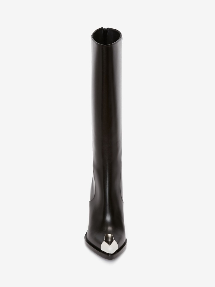 White/Lichen Women's Punk Knee High Boot Fashion Alexander McQueen