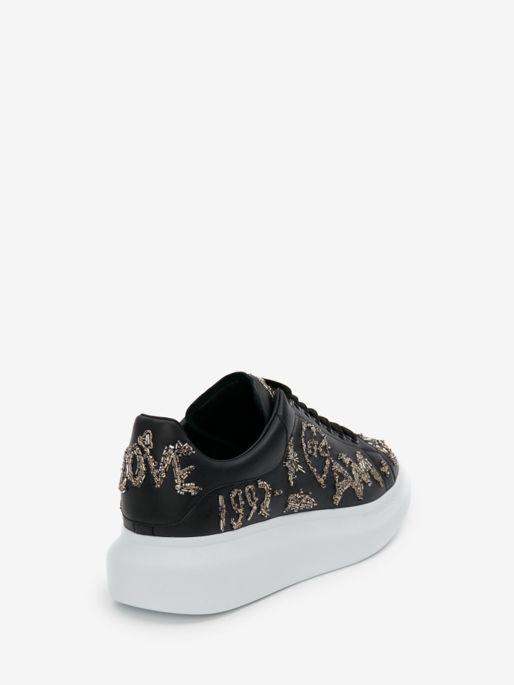 Men's Tree Graffiti Oversized Sneaker Black/Silver Fashion Alexander McQueen
