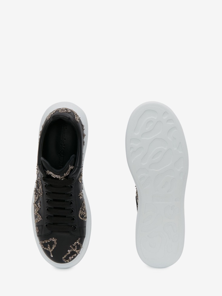 Men's Tree Graffiti Oversized Sneaker Black/Silver Fashion Alexander McQueen
