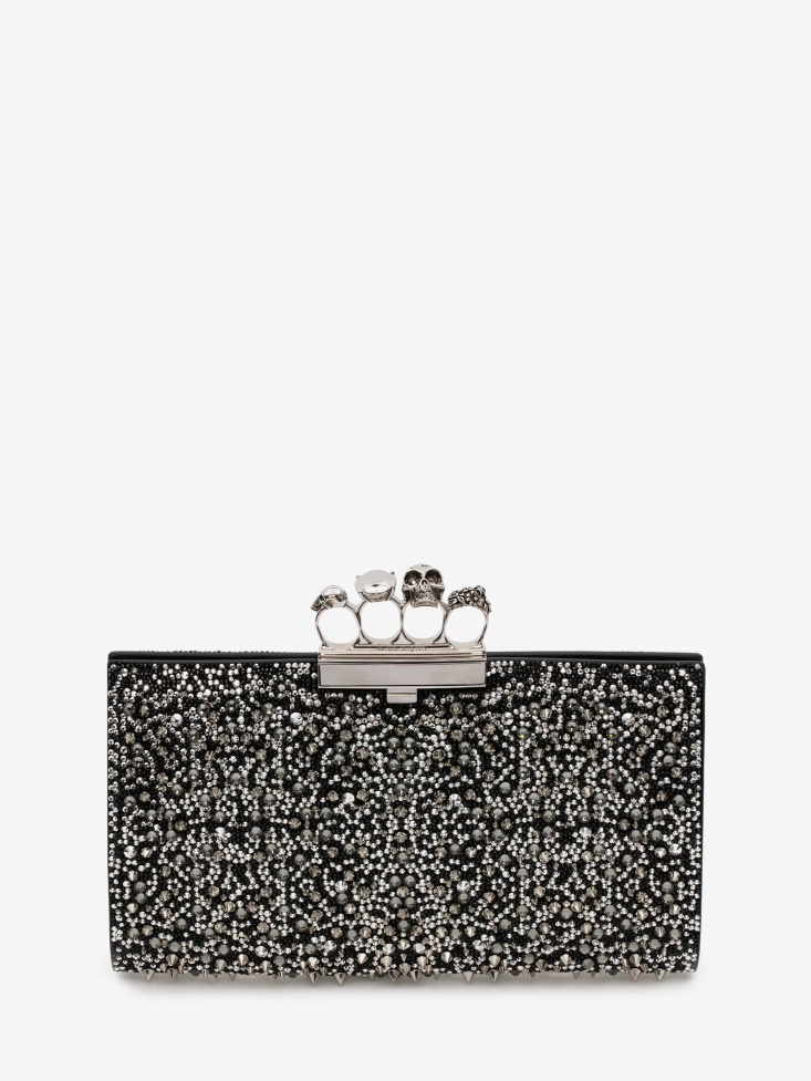 Black Women's Jewelled Flat Pouch Fashion Alexander McQueen