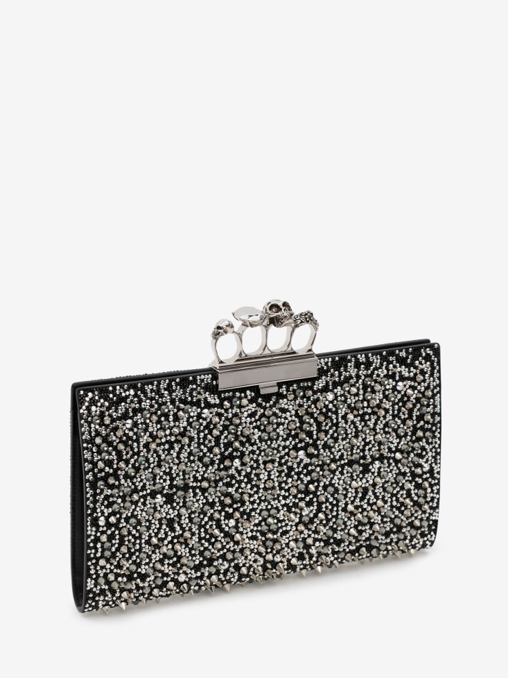 Black Women's Jewelled Flat Pouch Fashion Alexander McQueen