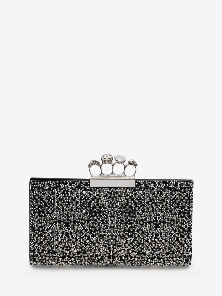 Black Women's Jewelled Flat Pouch Fashion Alexander McQueen