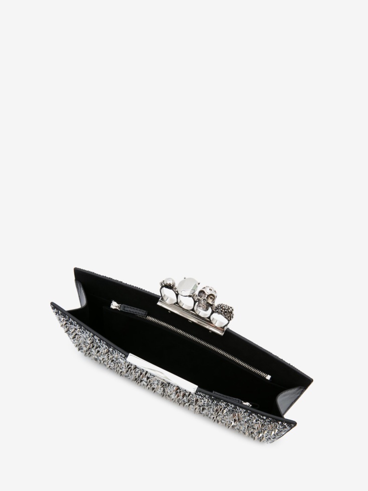 Black Women's Jewelled Flat Pouch Fashion Alexander McQueen