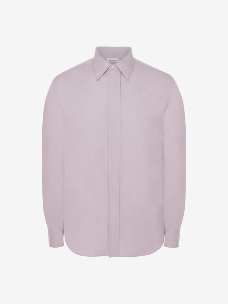 Men's Concealed Placket Shirt Fashion Alexander McQueen Lilac