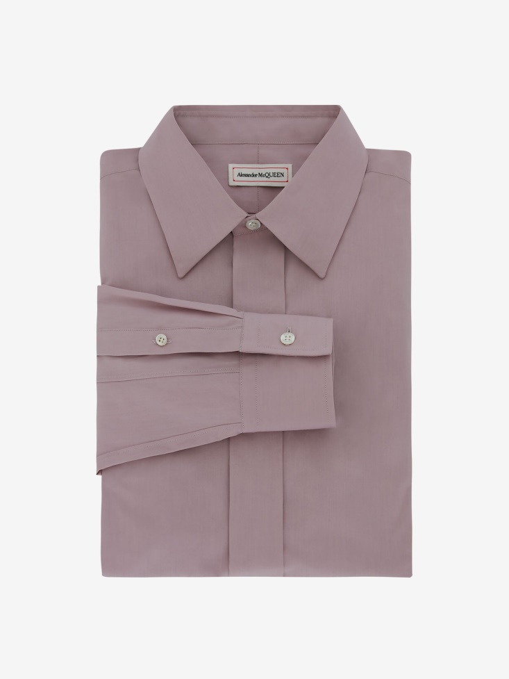 Men's Concealed Placket Shirt Fashion Alexander McQueen Lilac