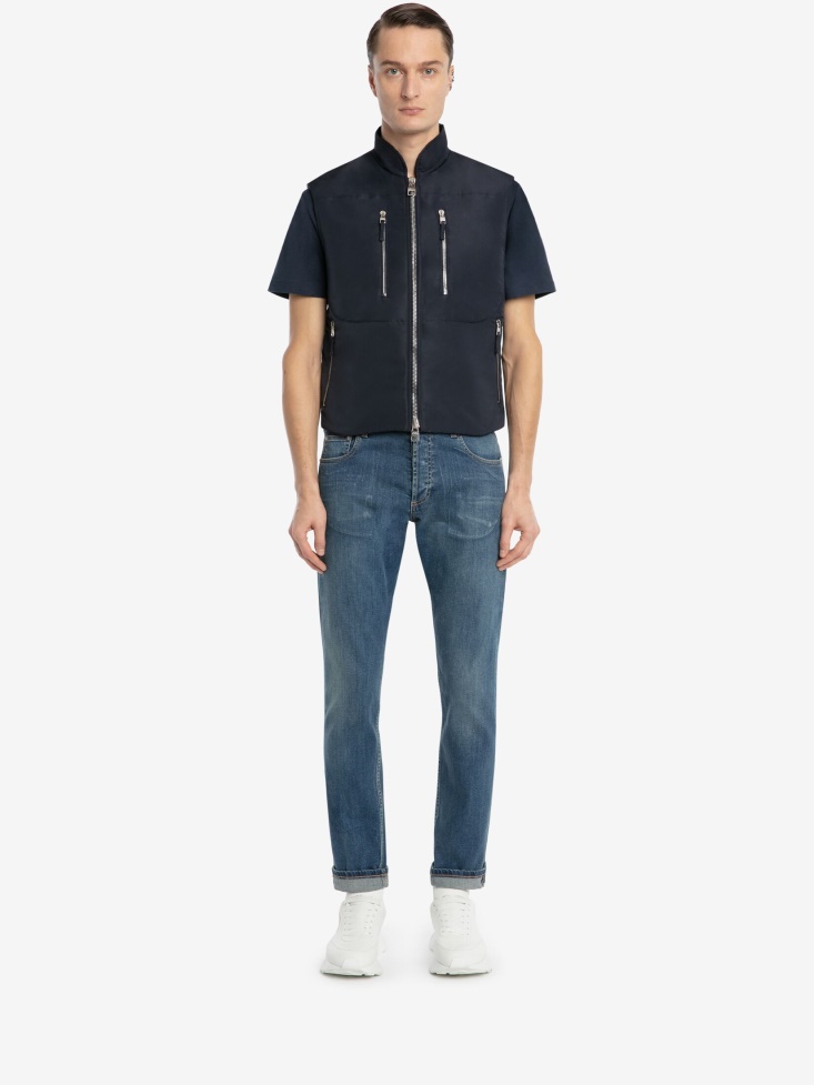Fashion Alexander McQueen Washed Blue Men's in Graffiti Jeans