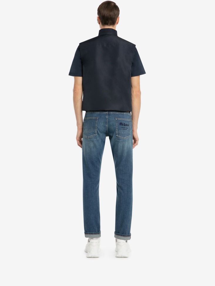 Fashion Alexander McQueen Washed Blue Men's in Graffiti Jeans
