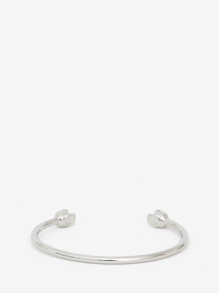 Fashion Alexander McQueen Women's Thin Twin Skull Bracelet Antique