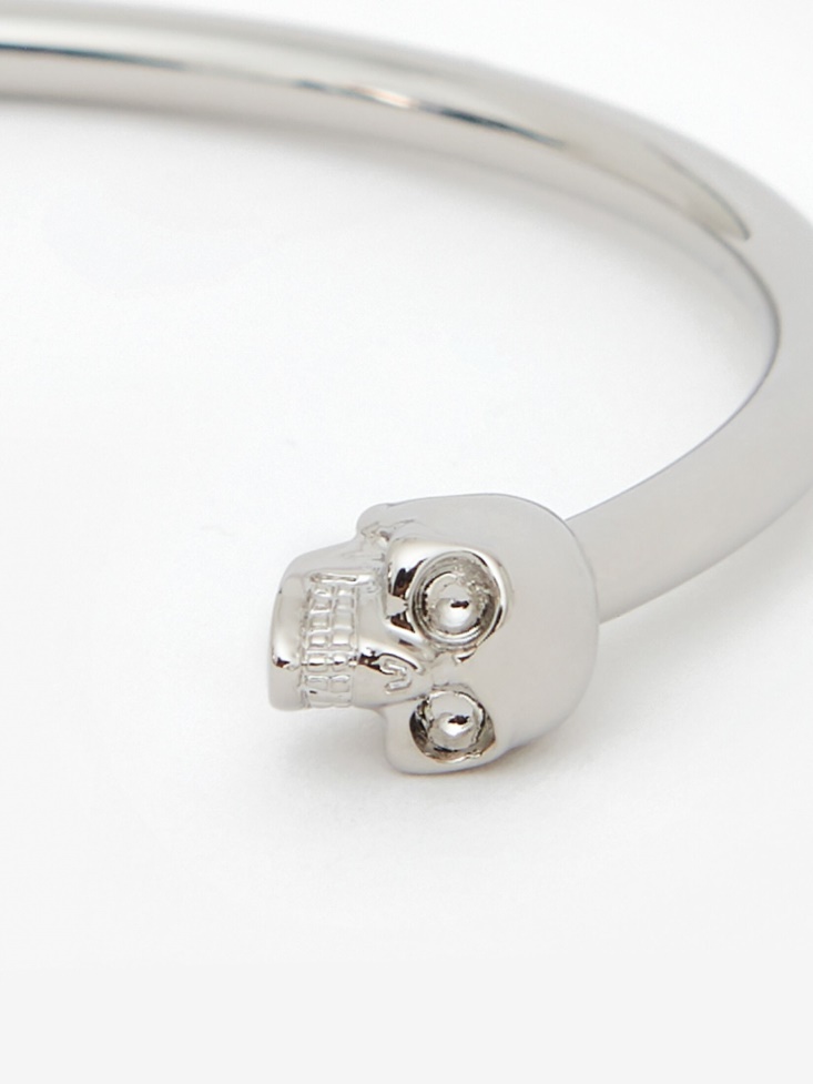Fashion Alexander McQueen Women's Thin Twin Skull Bracelet Antique
