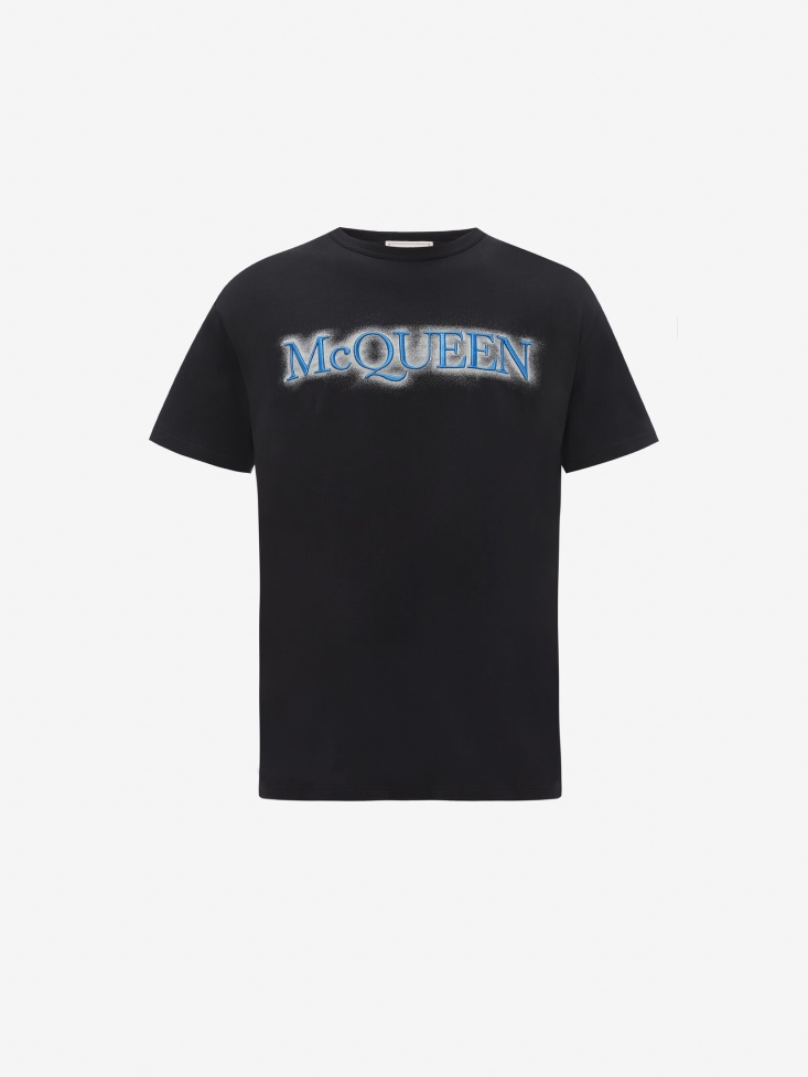 Black/Multicolour Men's in Spray Logo T-Shirt Fashion Alexander McQueen