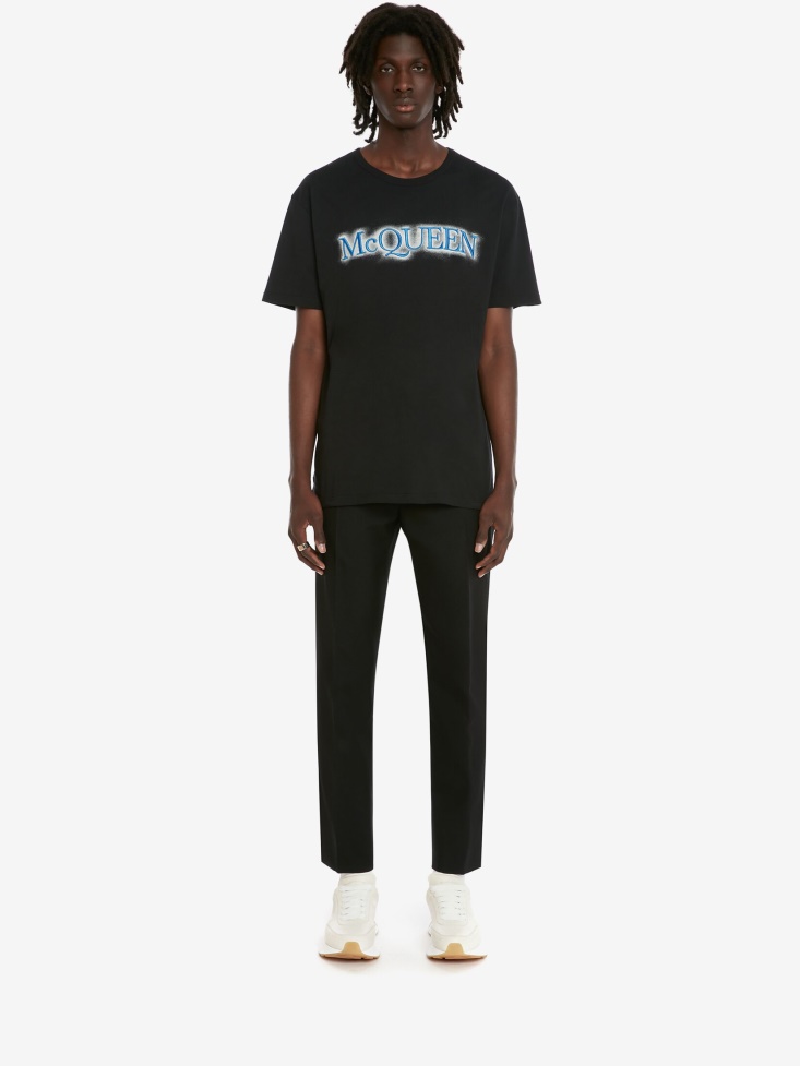 Black/Multicolour Men's in Spray Logo T-Shirt Fashion Alexander McQueen